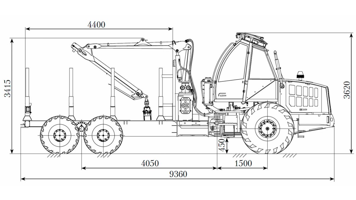 Форвардер Амкодор 2682 габариты