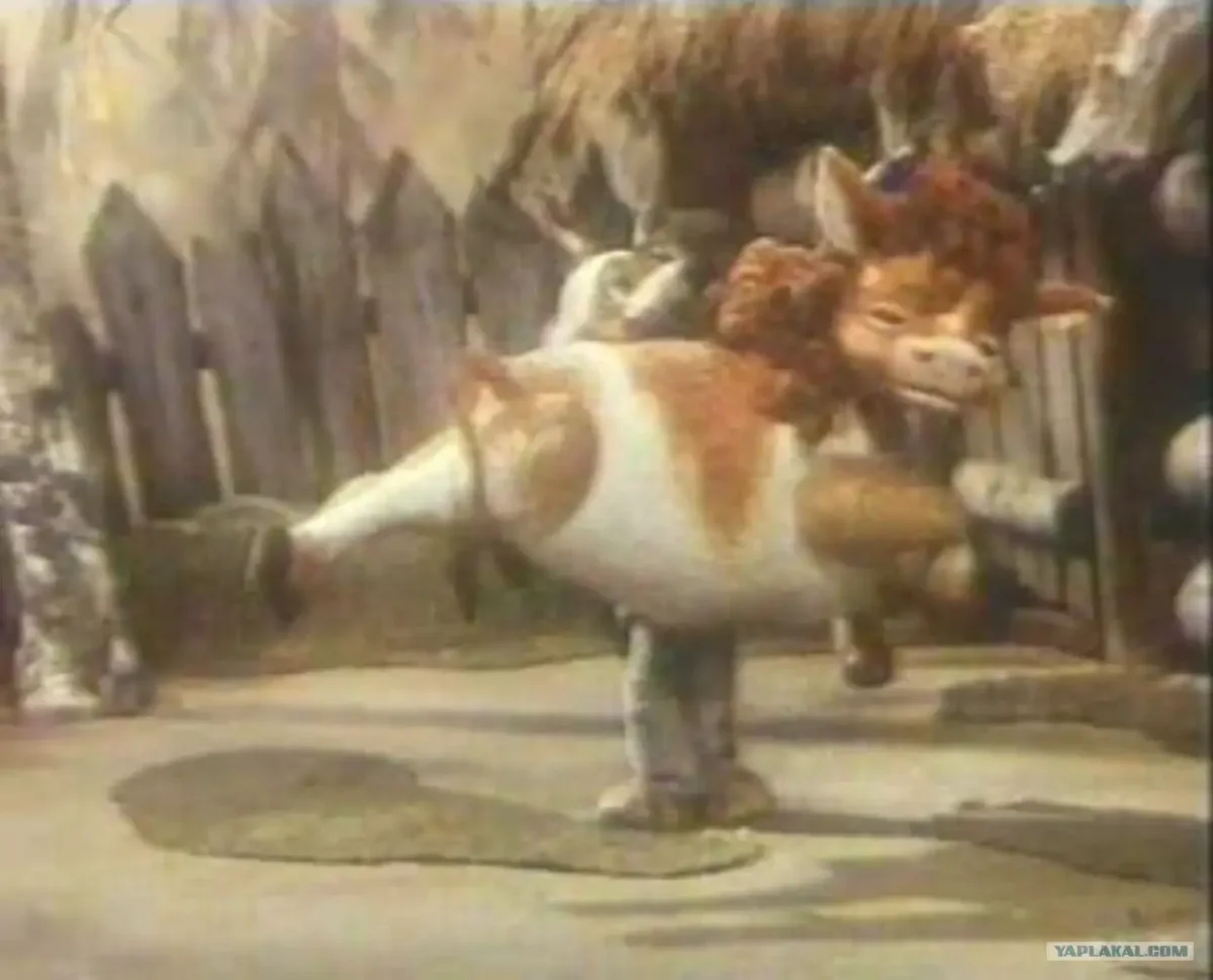 Герои мультфильма волк и теленок