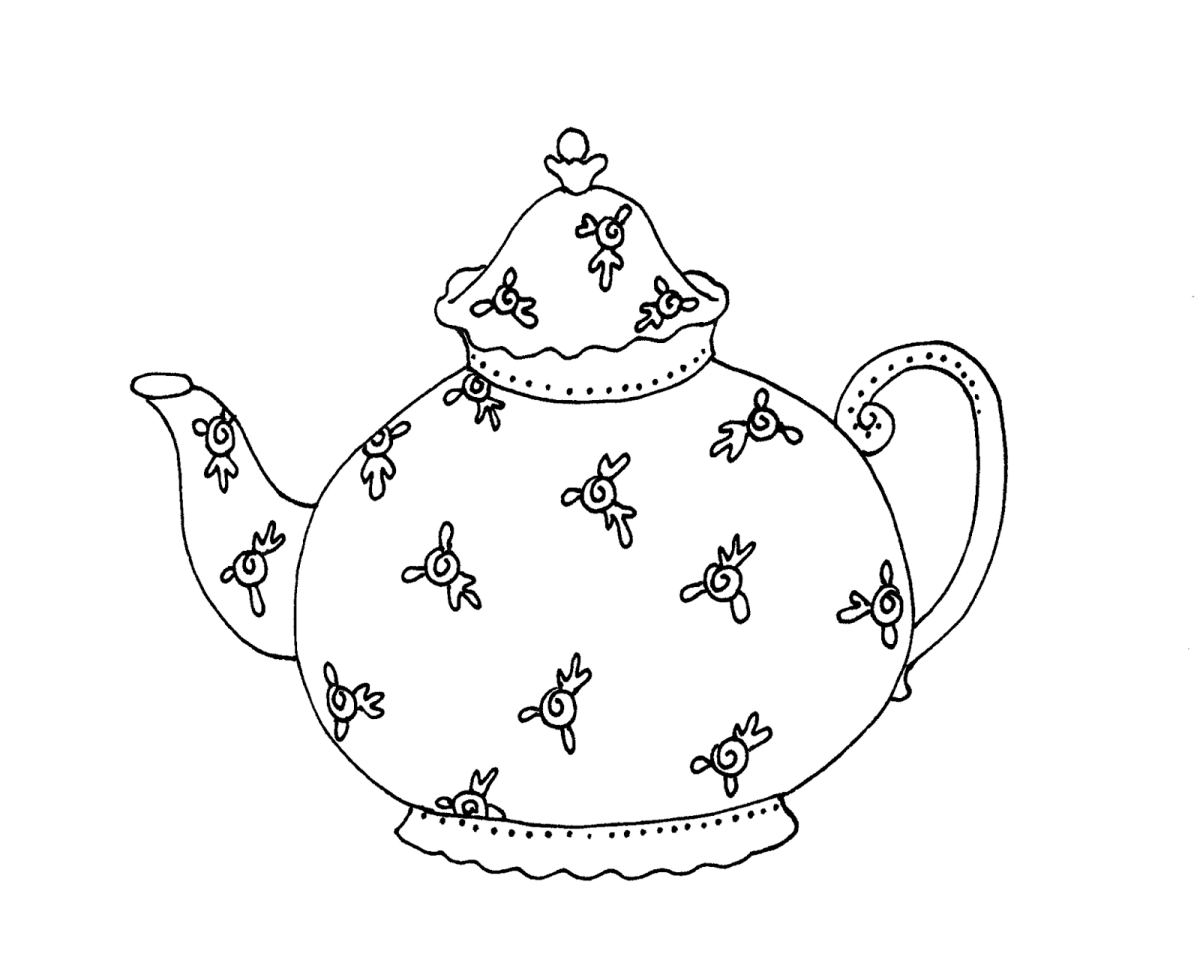 Шаблон чайника для росписи Гжель для детей