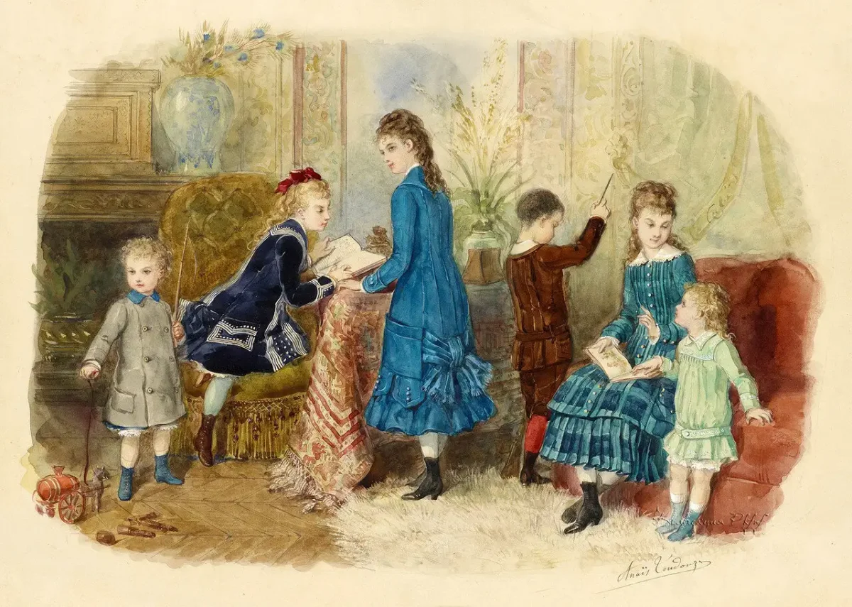 Мода викторианской эпохи 1860 дети