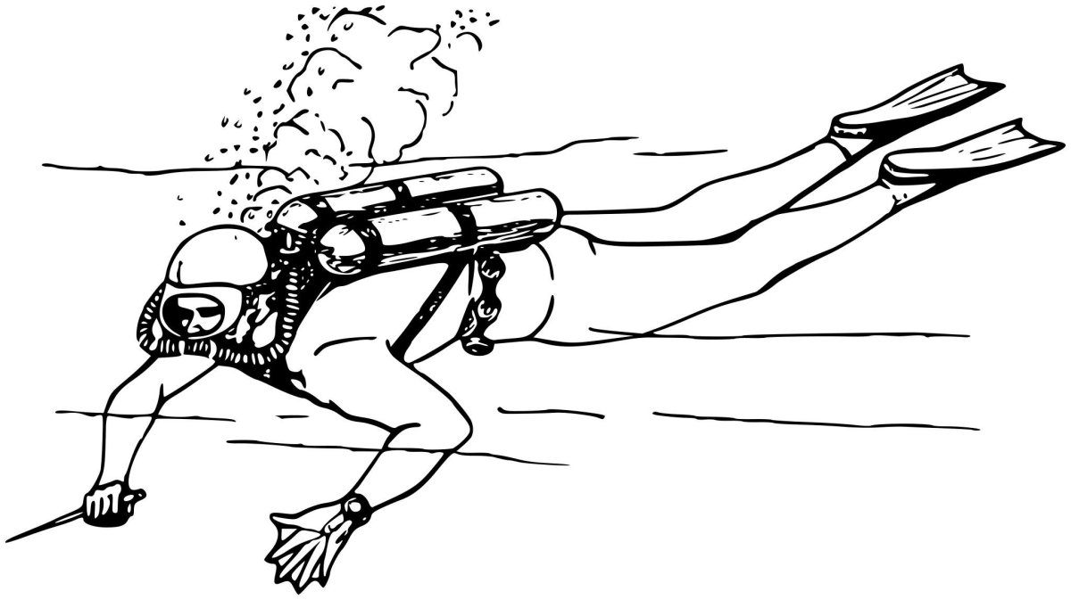 Раскраска ныряльщик