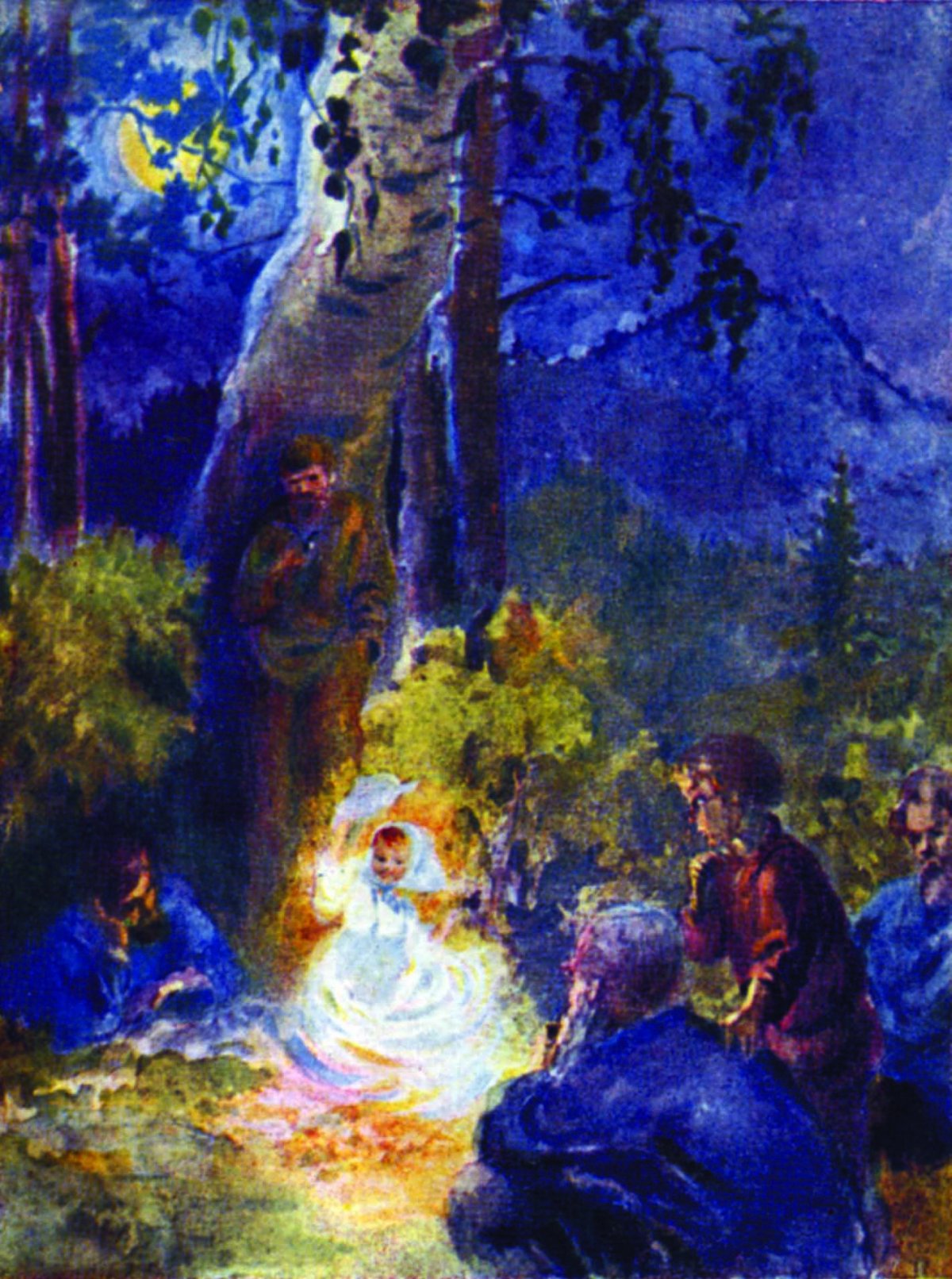 Снегурочка прыгает через костер