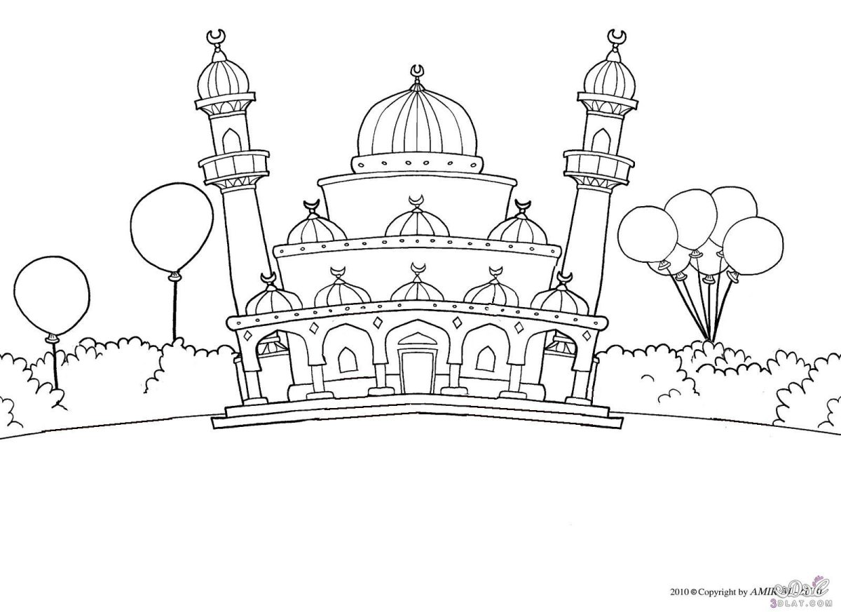 Мусульманский храм раскраска