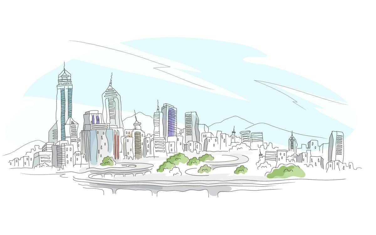 Город векторный рисунок