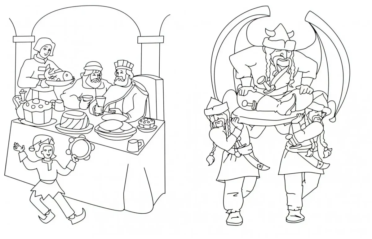 Пир раскраска