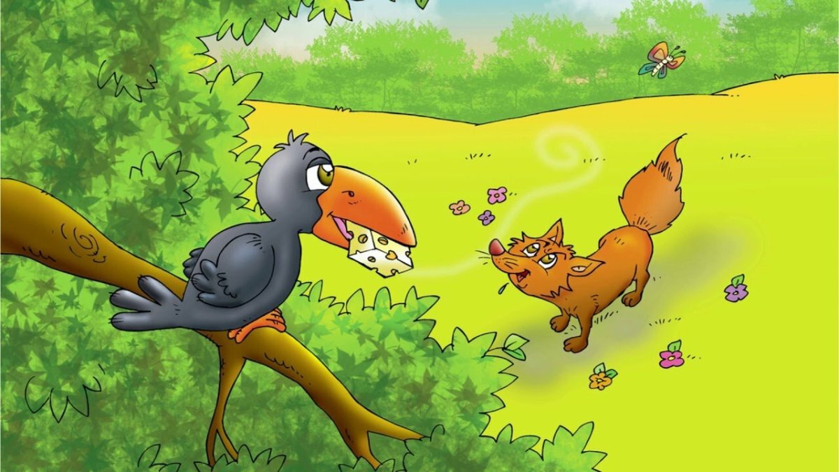 Басня ворона и лисица сыр