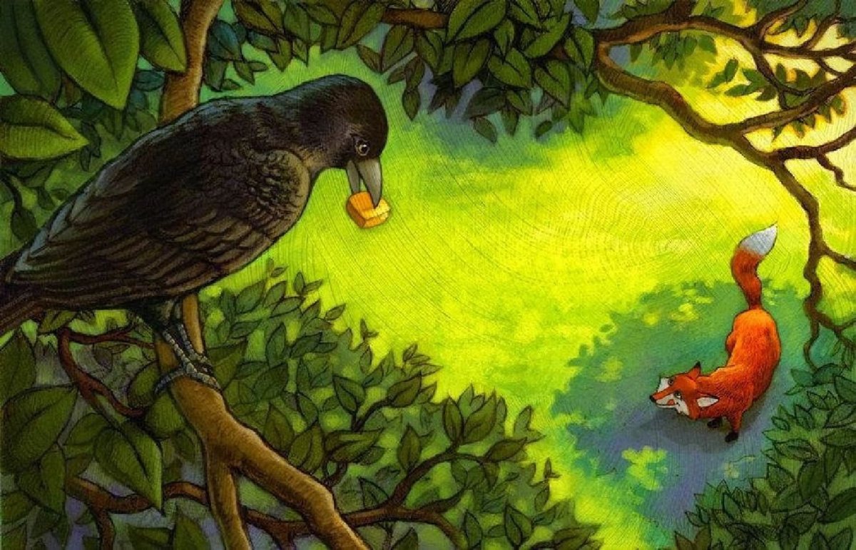 Ворона и лисица. Басни