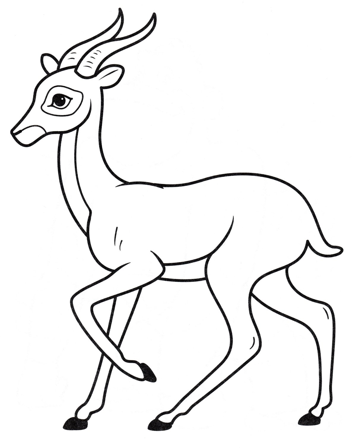 Антилопа контур рисунок
