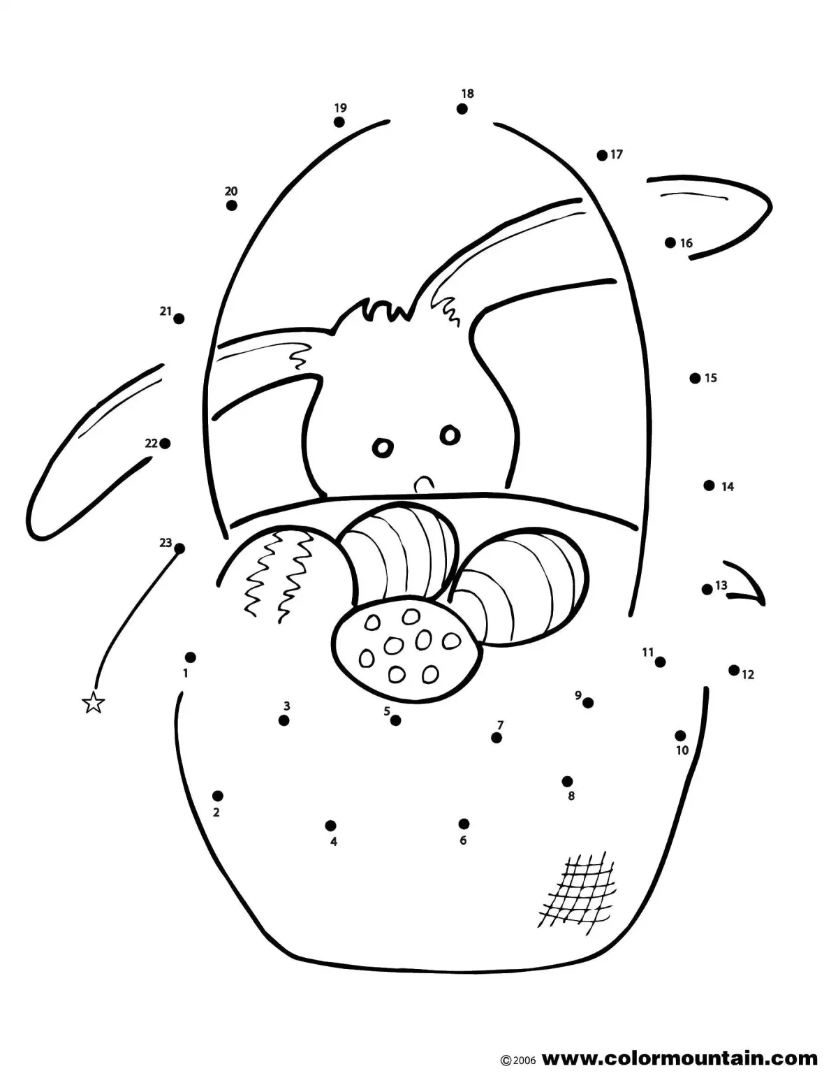 Раскраски по цифрам пасхальные