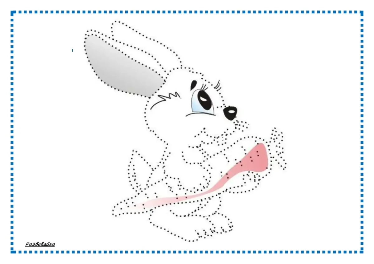 Рисование животных по точкам для детей