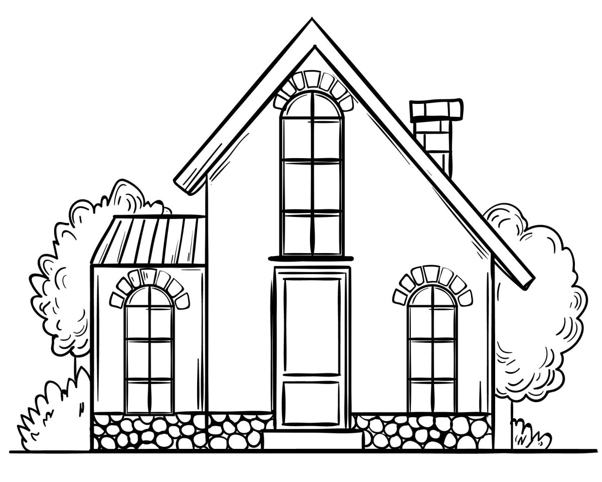 Дом раскраска