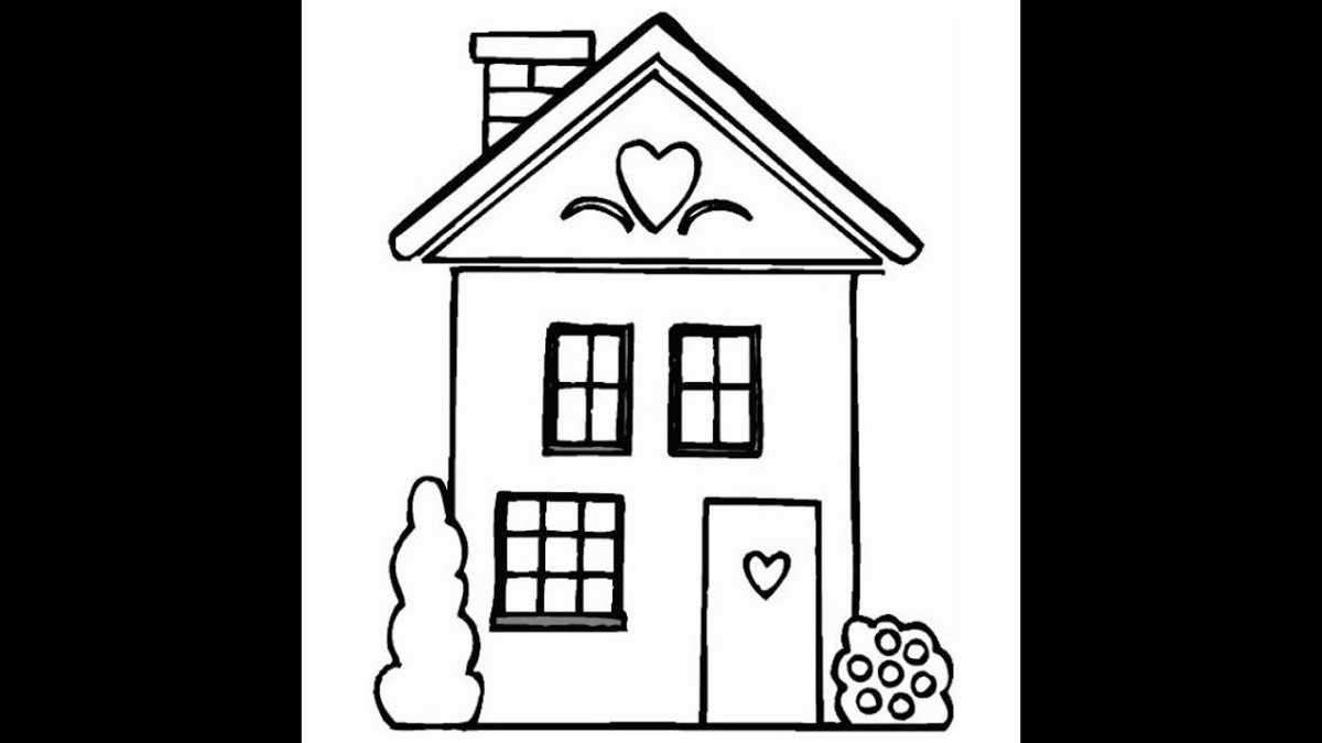 Дом раскраска для детей