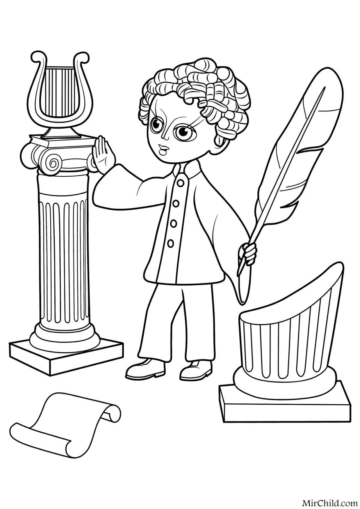 Поэт раскраска