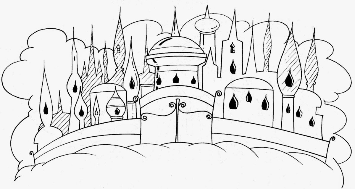 Небесный город Иерусалим раскраска