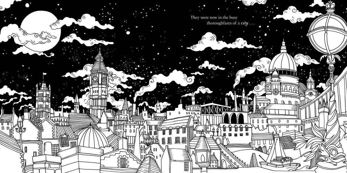 Город трафарет рисунок