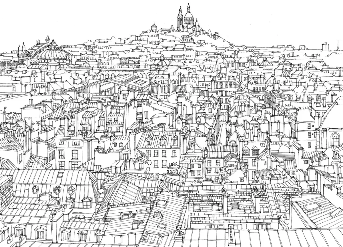 Раскраска Эстетика город