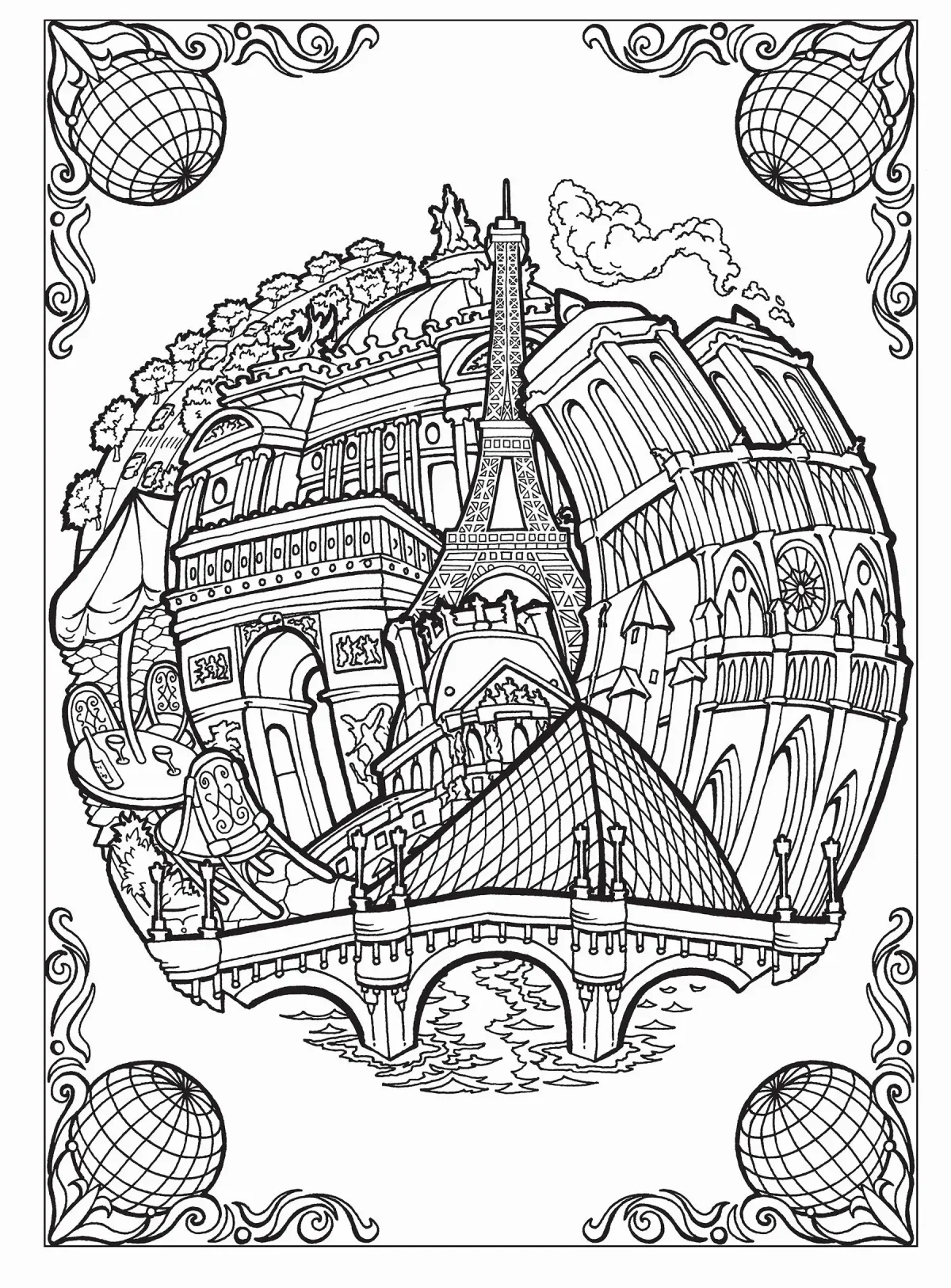 Раскраска антистресс город