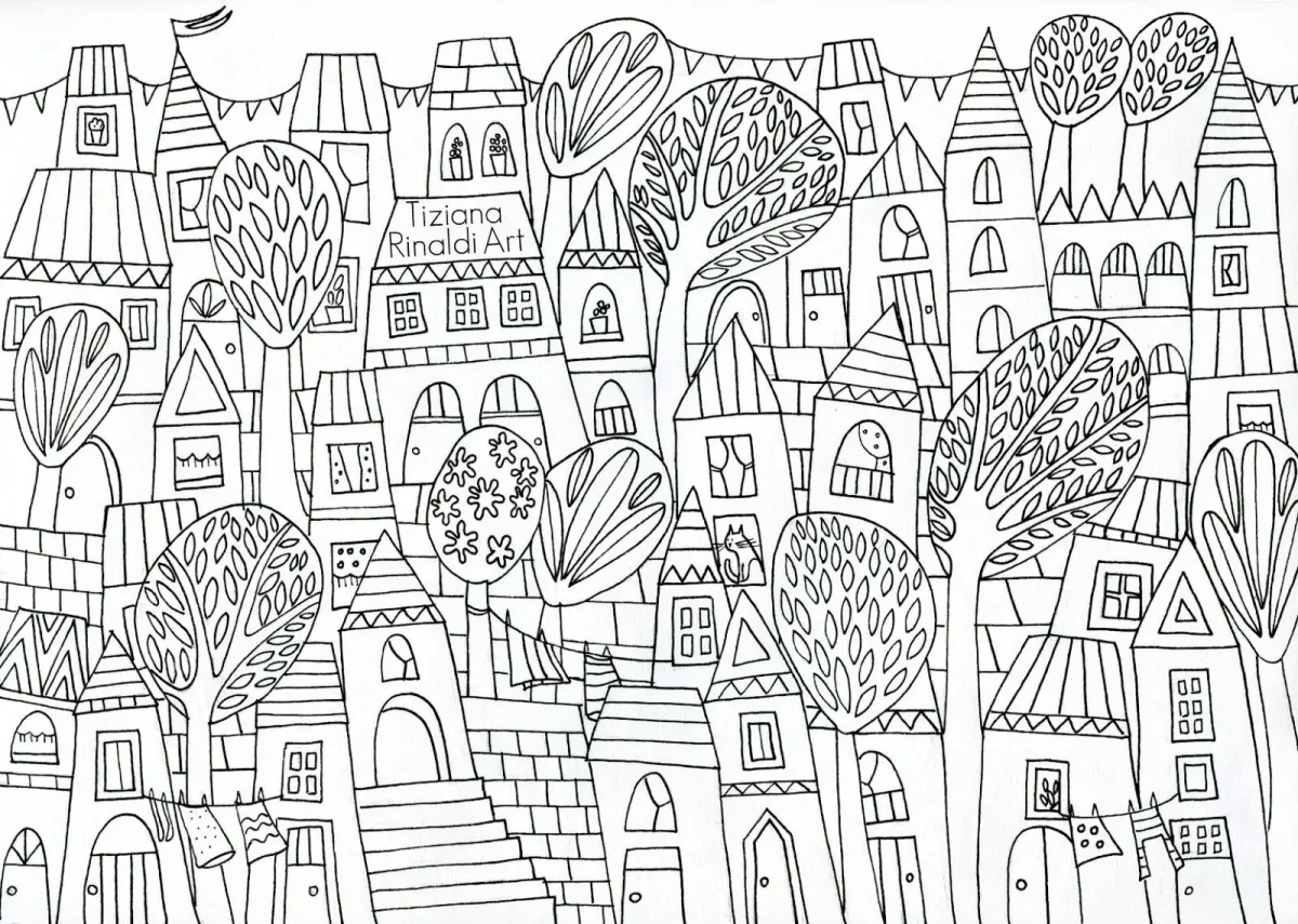 Раскраска антистресс город