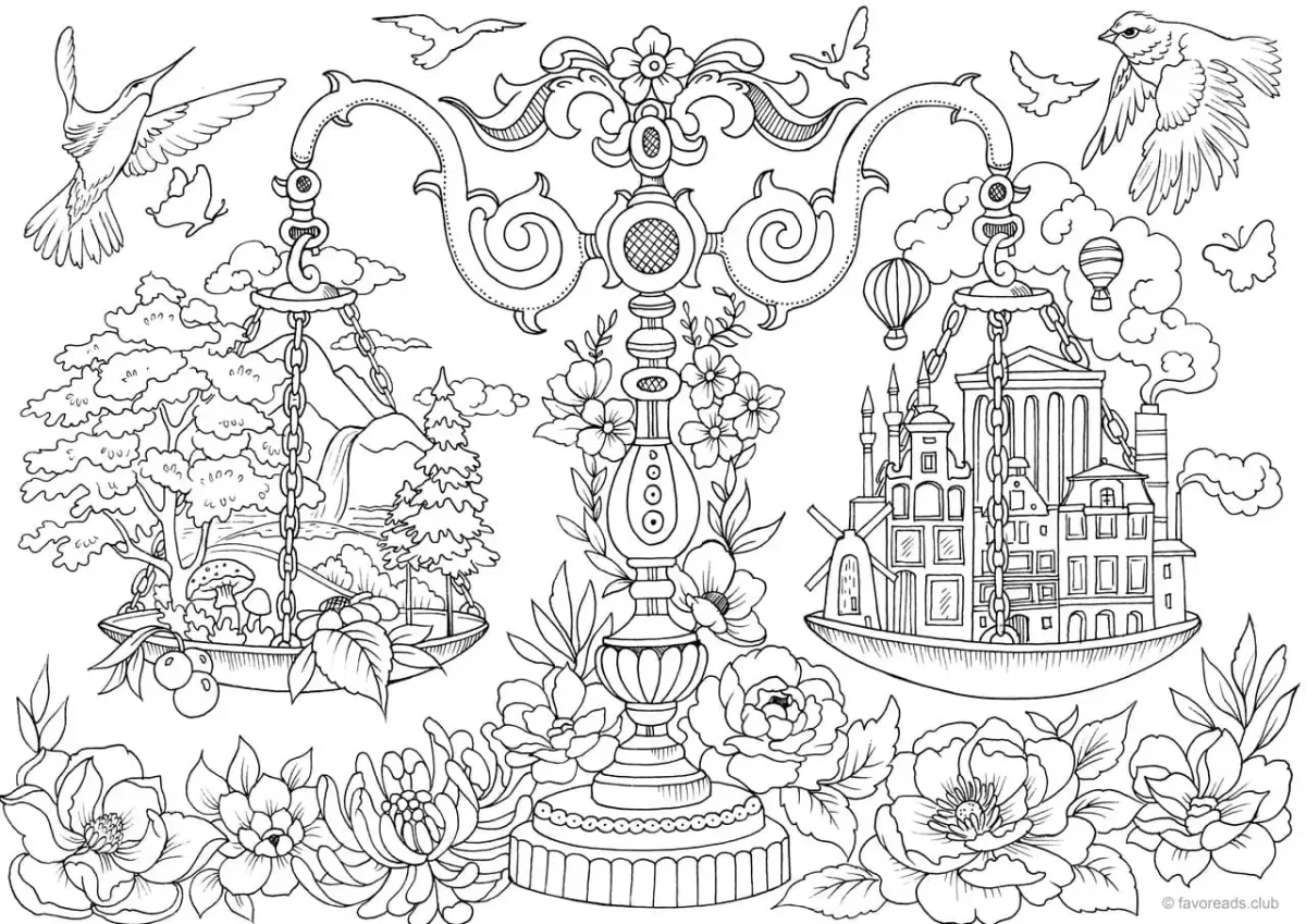 Релакс раскраска города