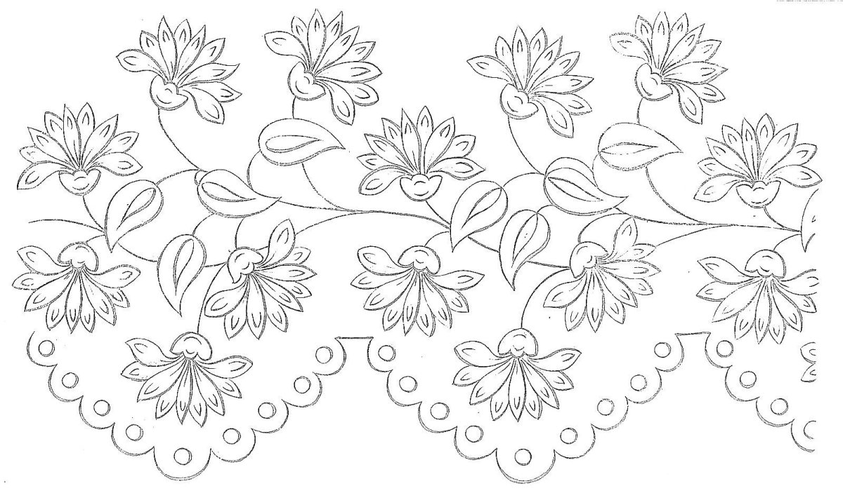 Цветочный узор для вышивки