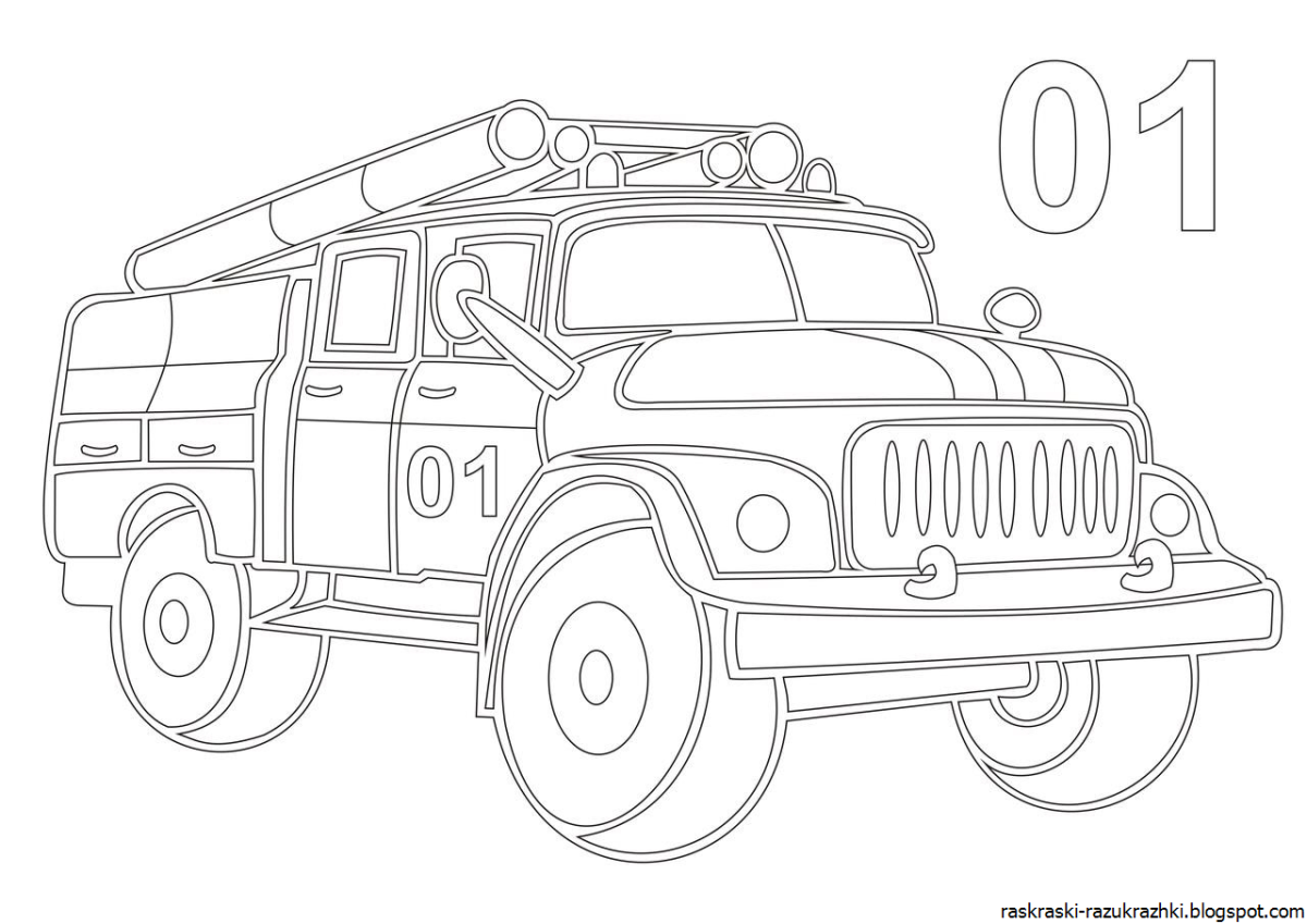 Раскраска пожарная машина