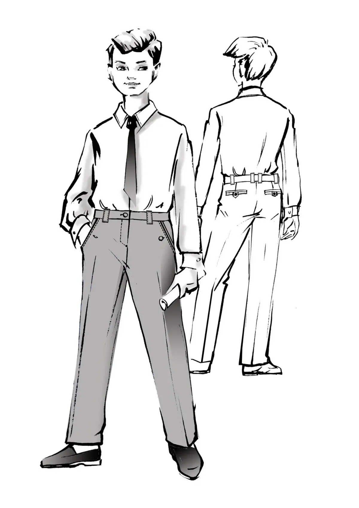 Эскиз одежды для мальчиков