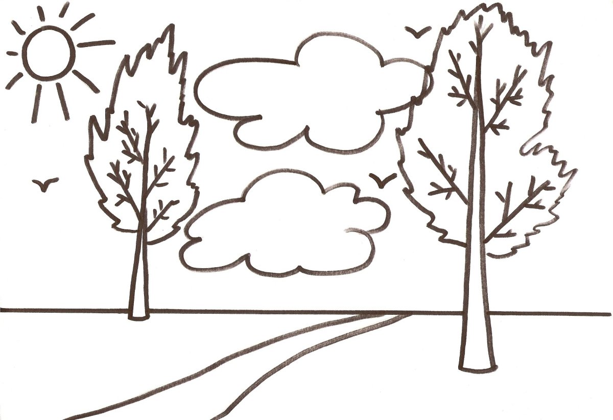 Раскраска пейзаж