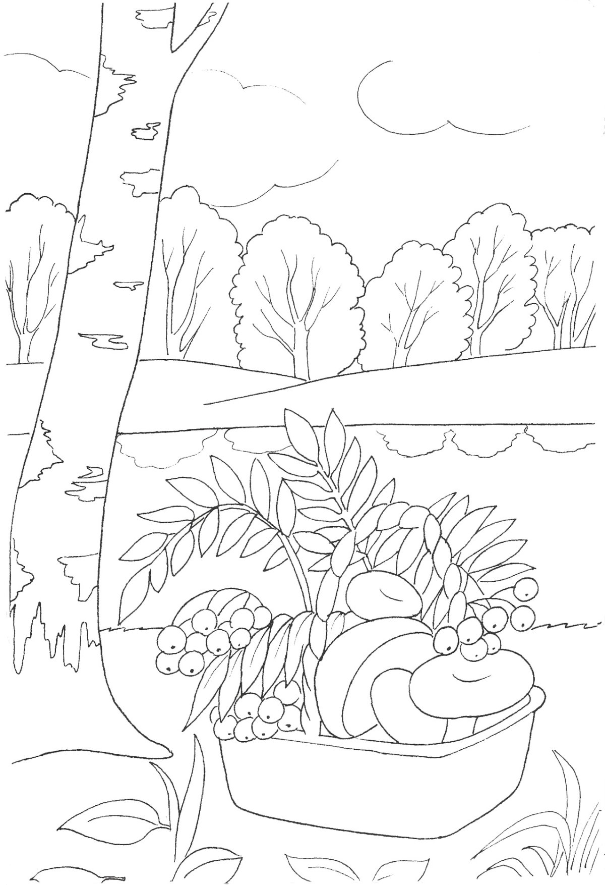 Осенний пейзаж набросок