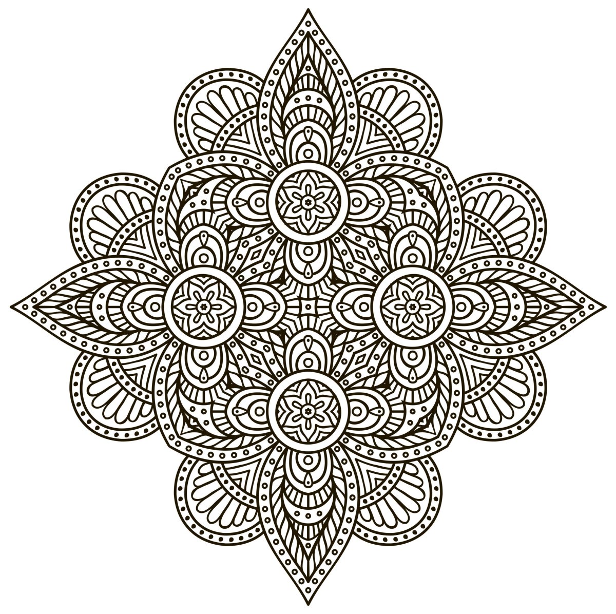 Лотус Мандала Колоринг