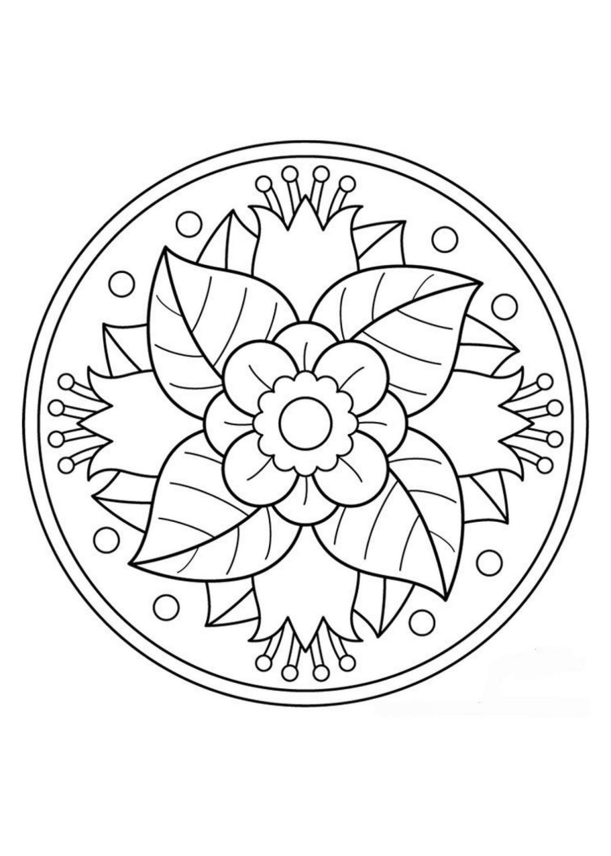 Мандала цветы для детей