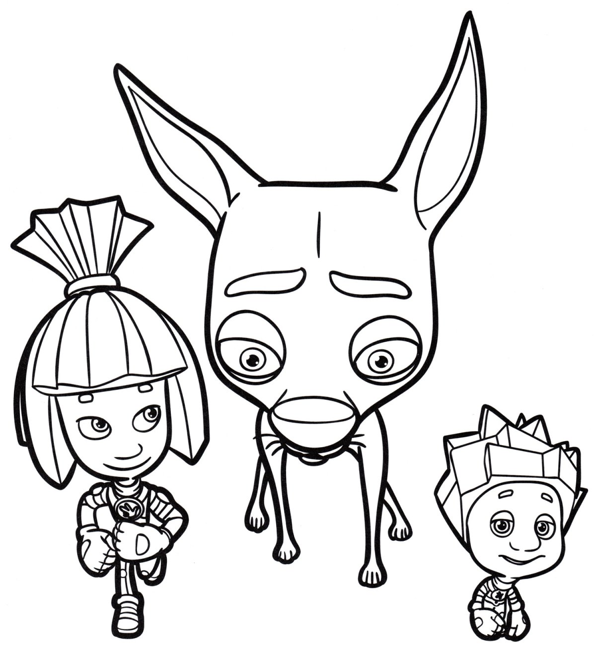 Кусачка из Фиксиков раскраска