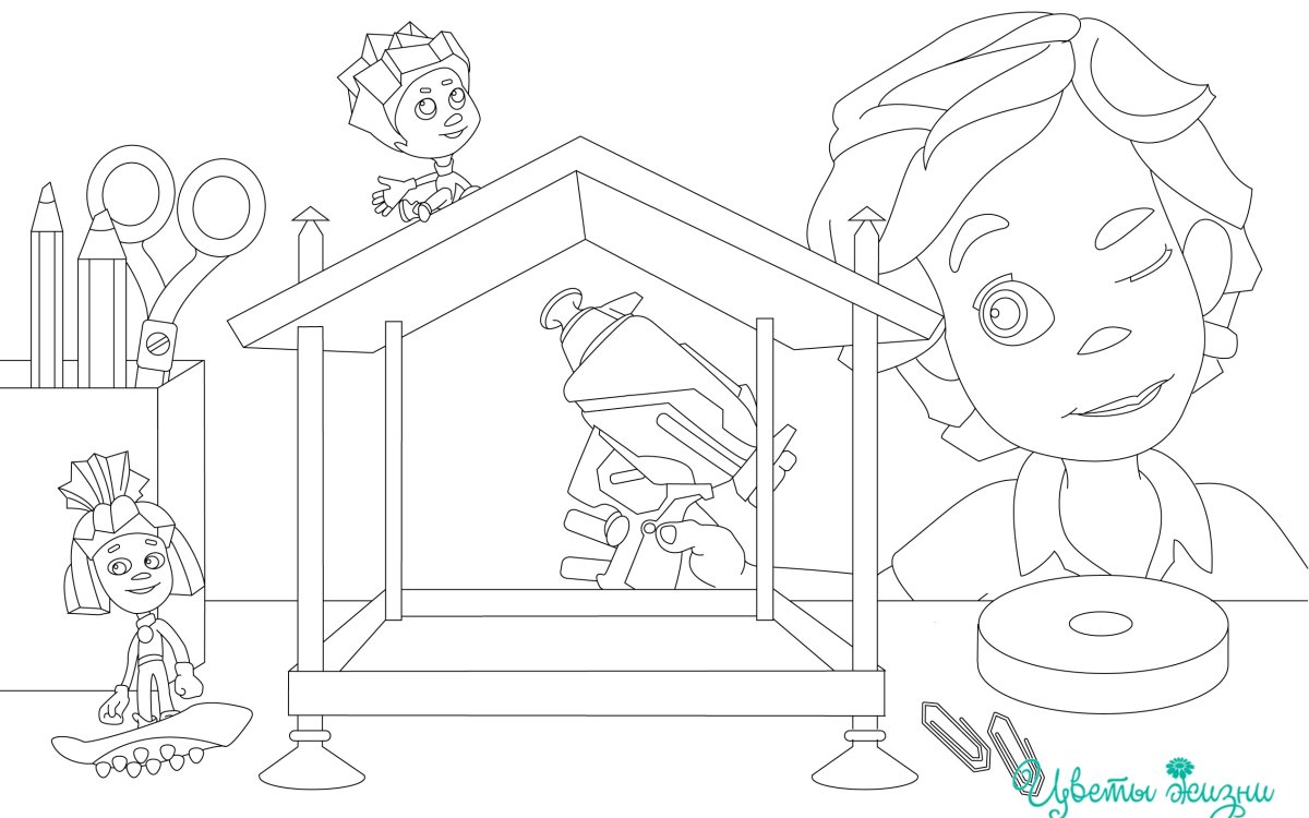 Раскраска Фиксики Симка