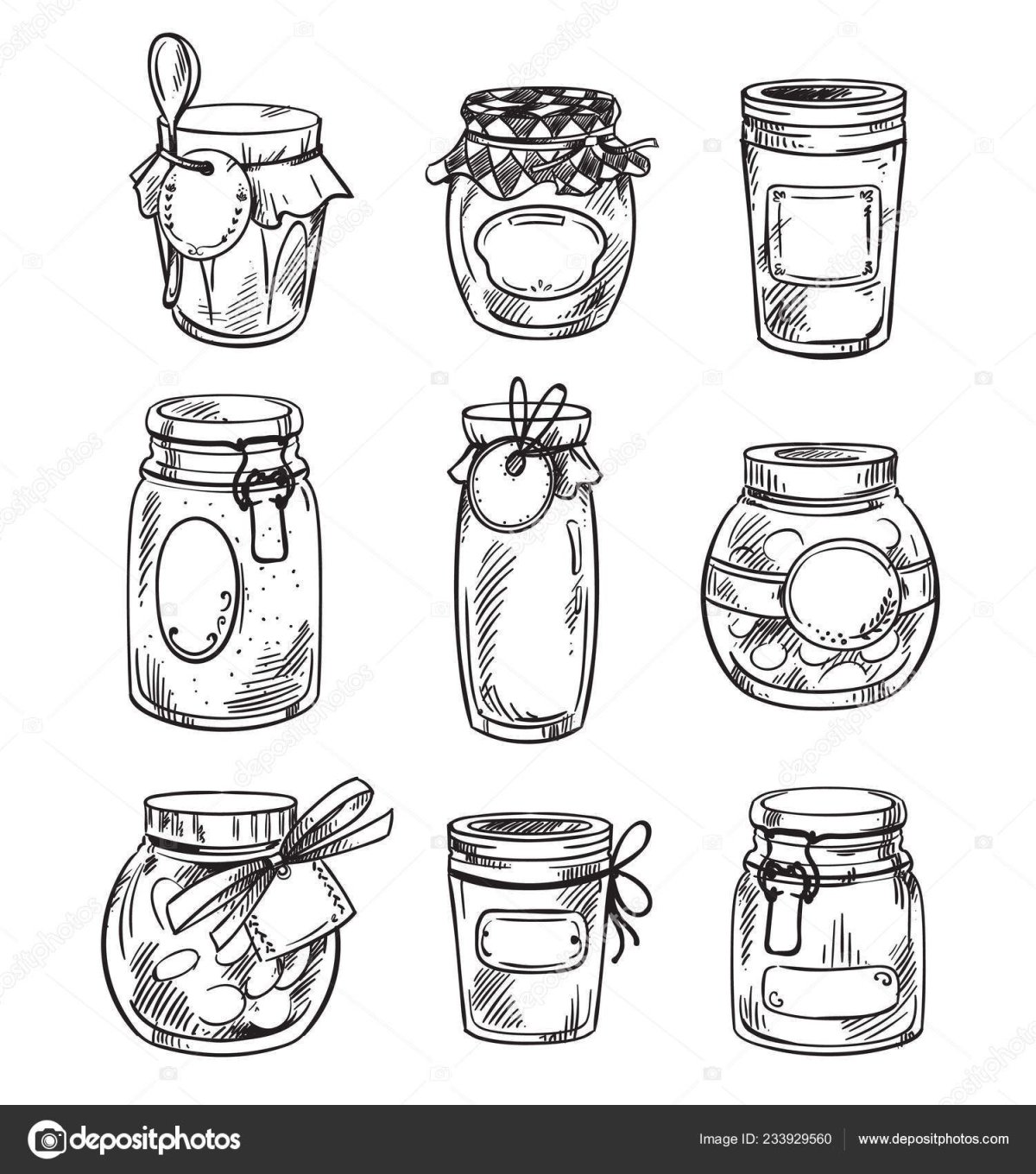 Раскраска варенье в банке