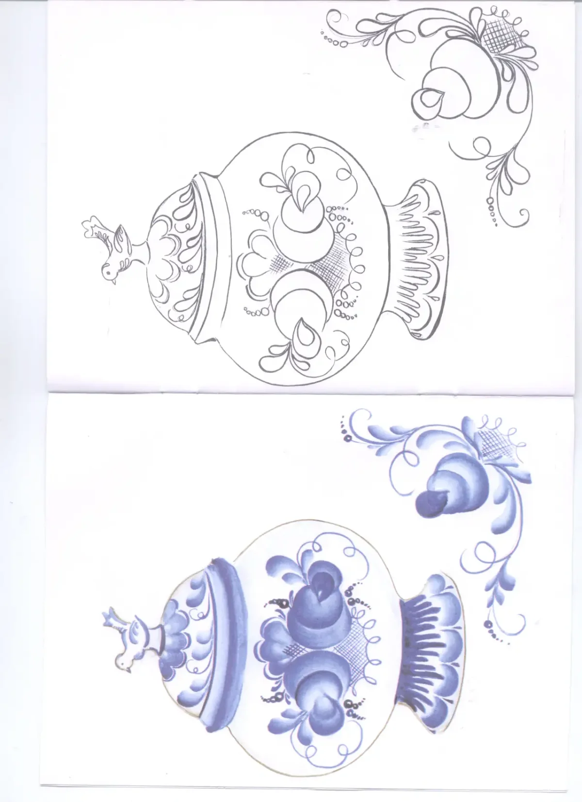 Гжельская роспись раскраска