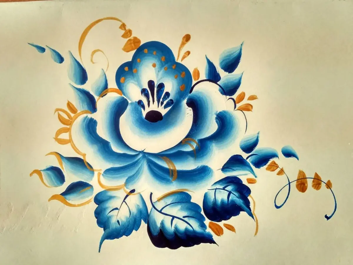 Гжель орнаментальная роспись