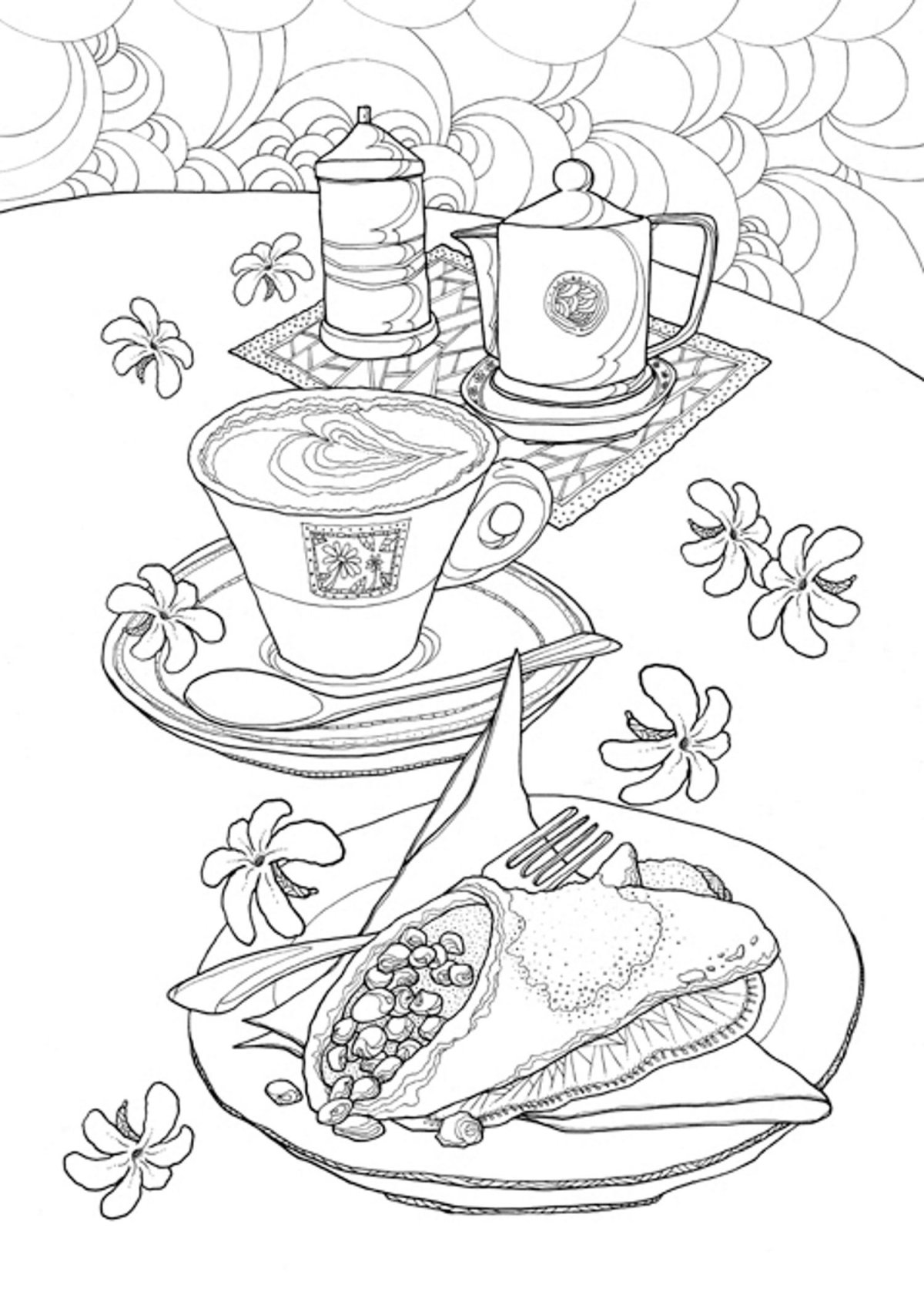 Раскраски антистресс чаепитие