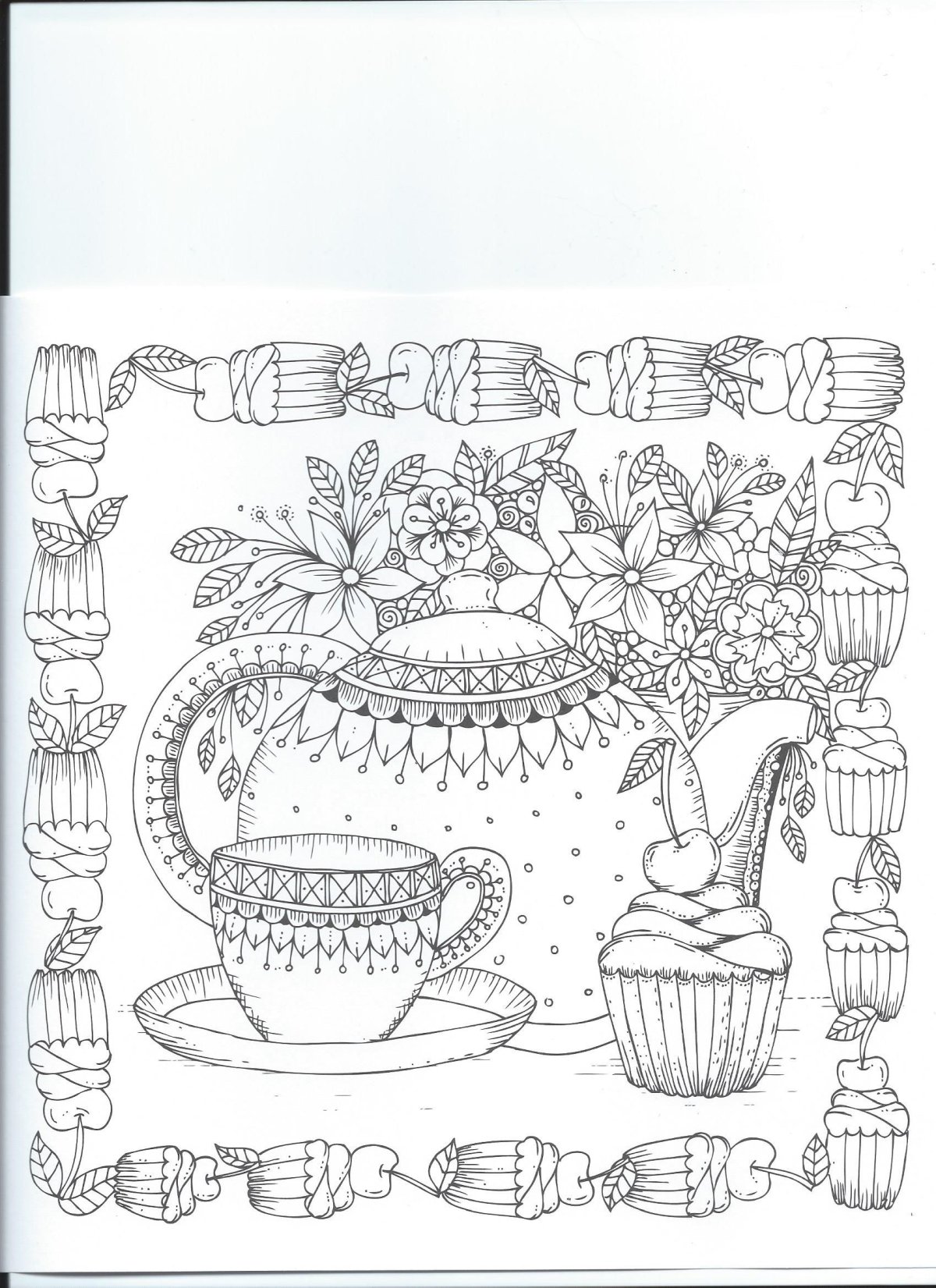 Раскраски антистресс чаепитие