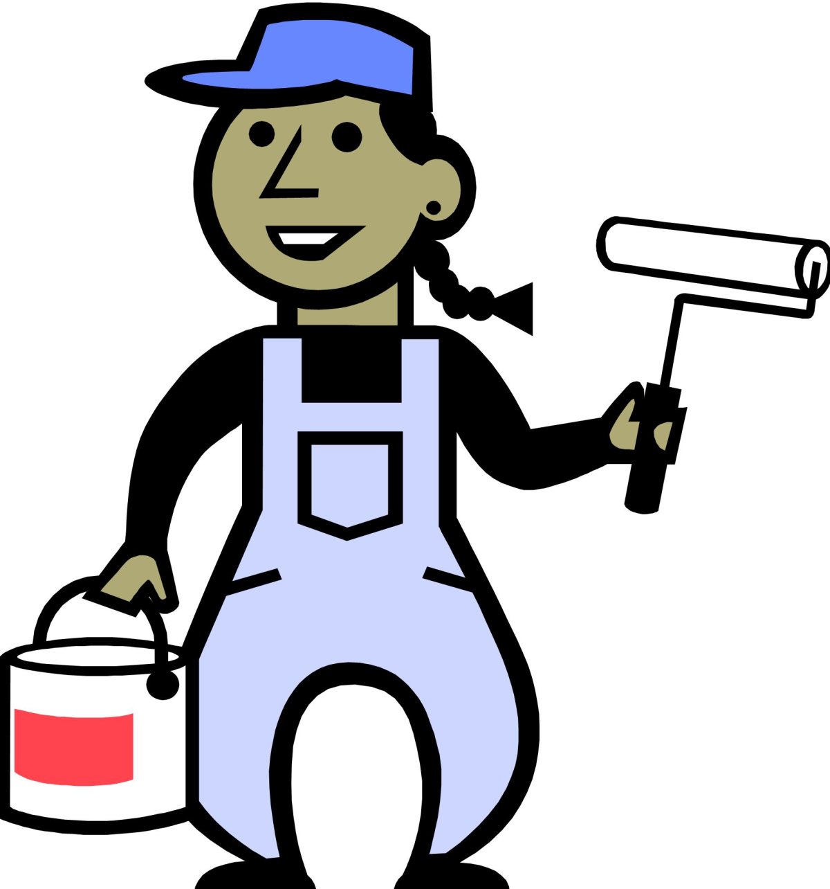 Ведро с краской для раскрашивания