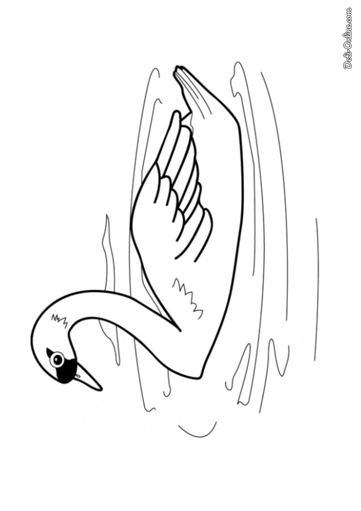 Лебедь раскраска