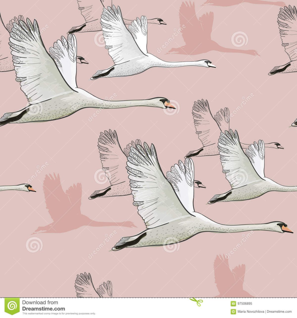 Лебеди улетают на Юг рисунок