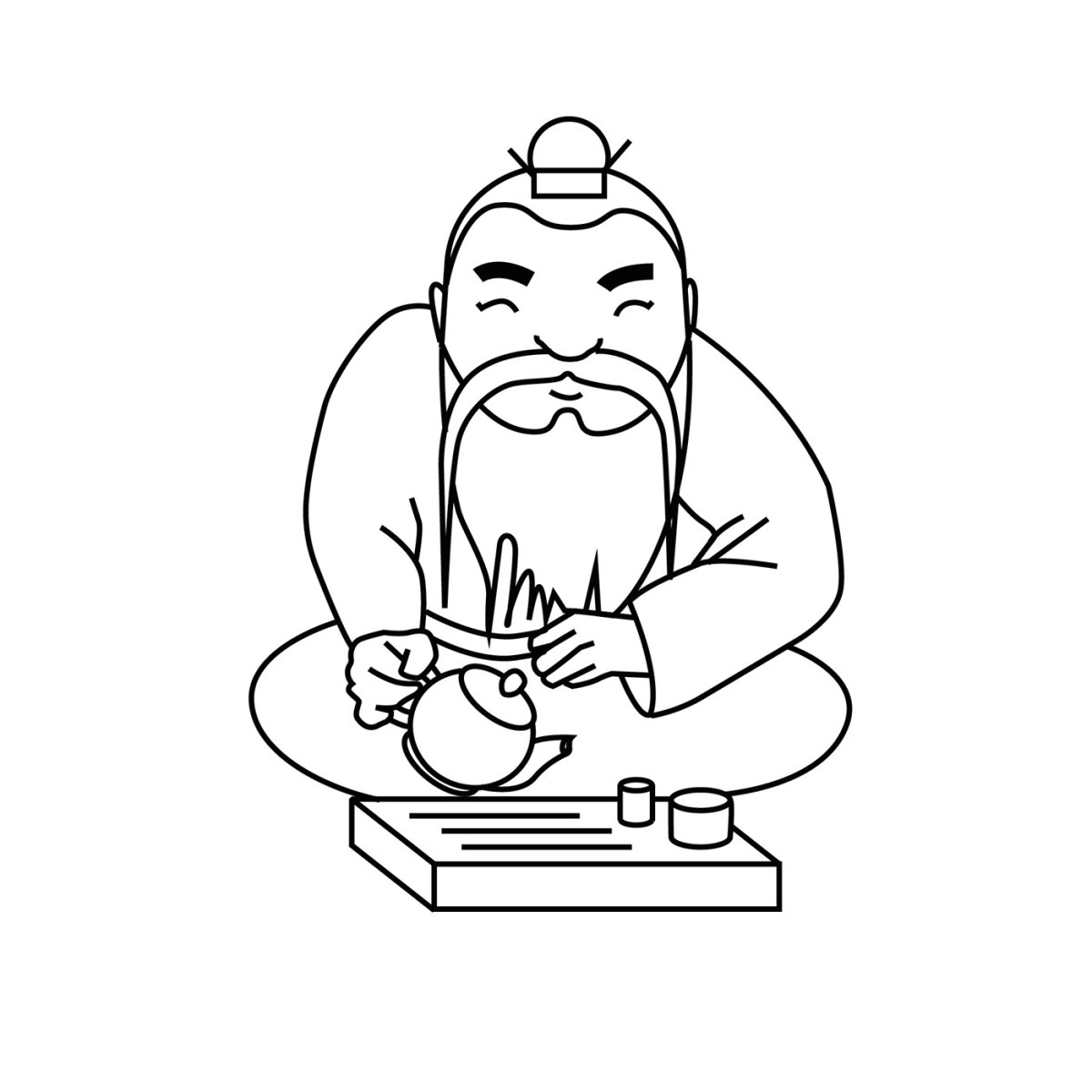 Чайная церемония в Японии раскраска