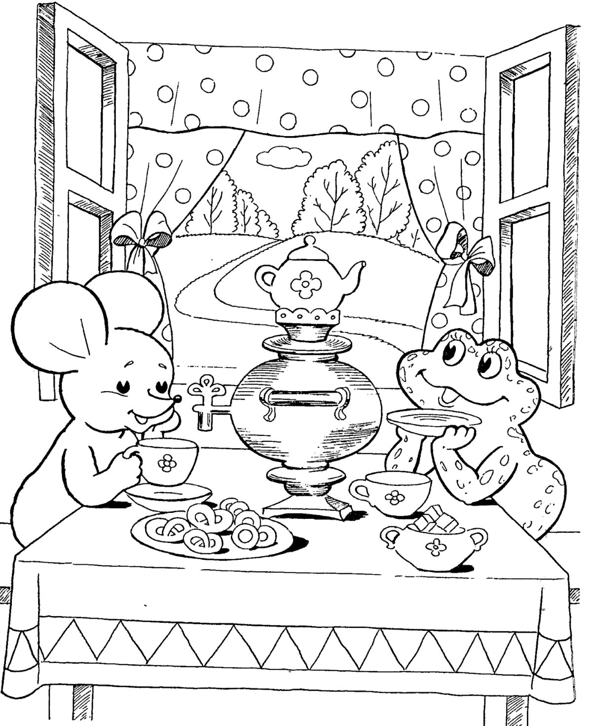 Теремок раскраска для детей