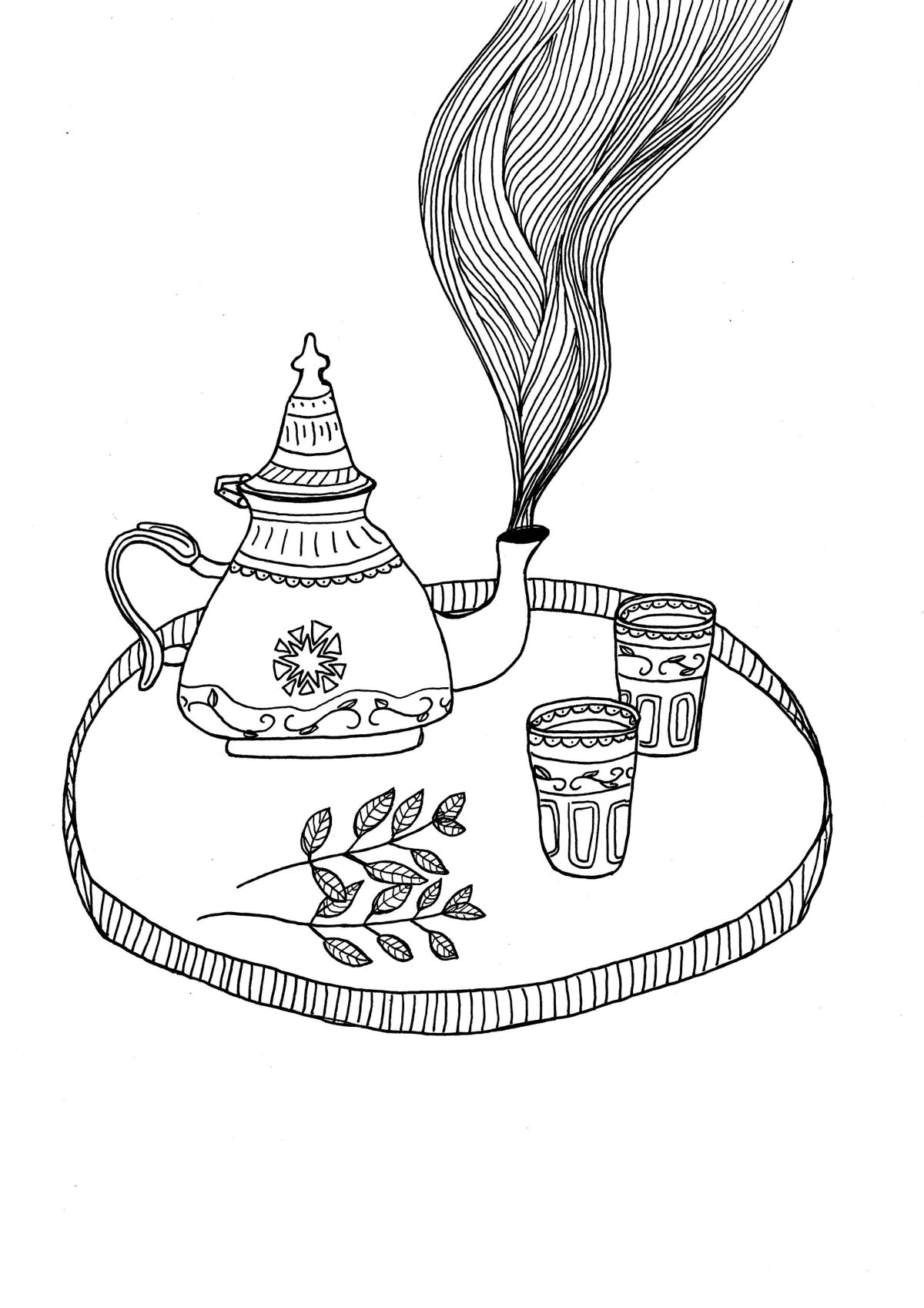 Чаепитие рисунок