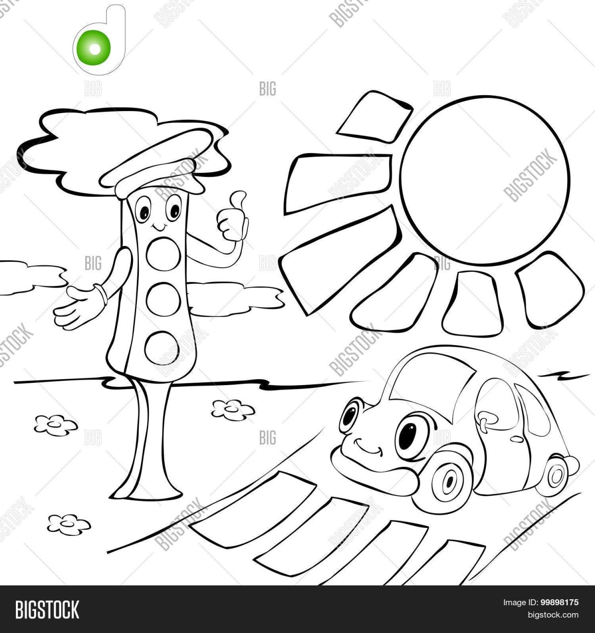 Раскраска дорожное движение