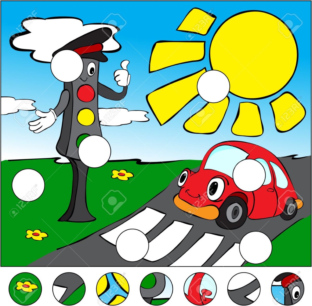 Светофор раскраска для детей