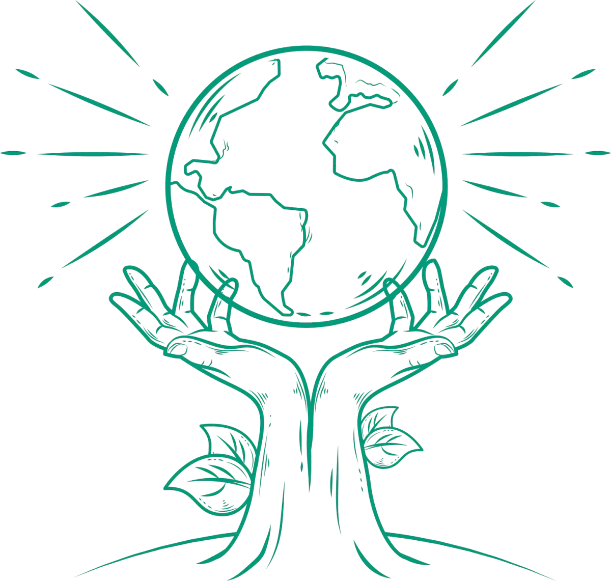 Планета в руках раскраска