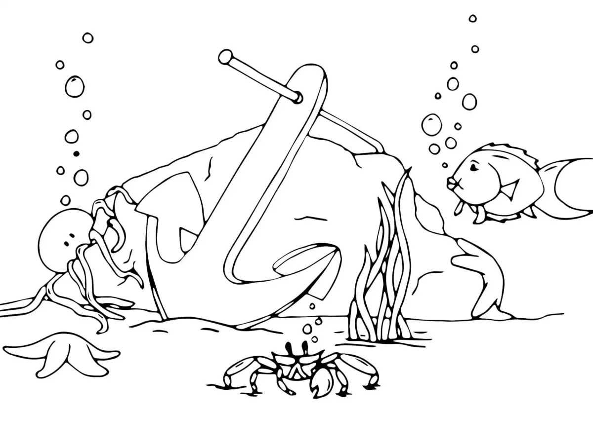 Морское дно раскраска