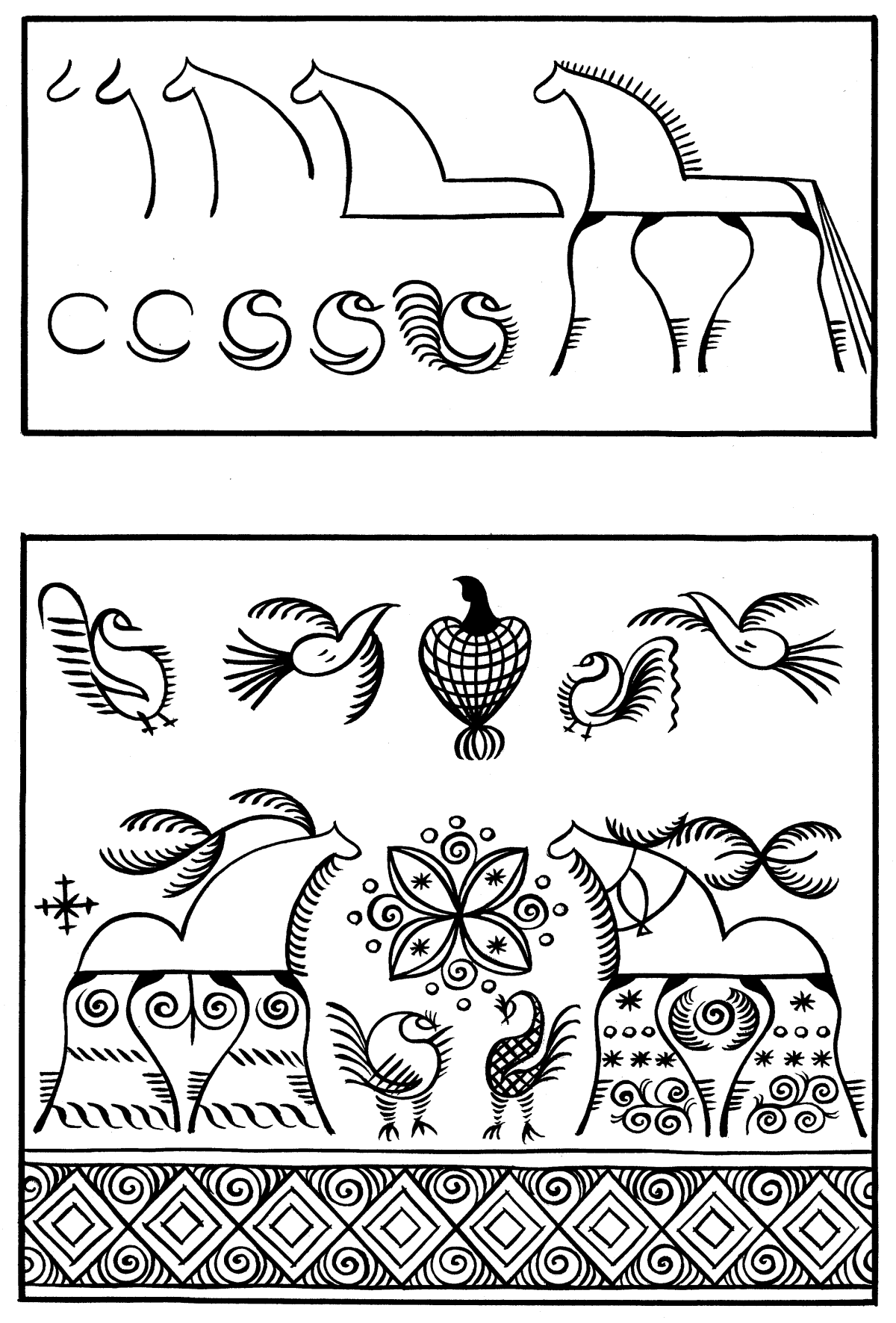 Мезенская роспись узоры