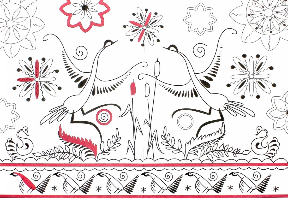 Мезенская роспись птички