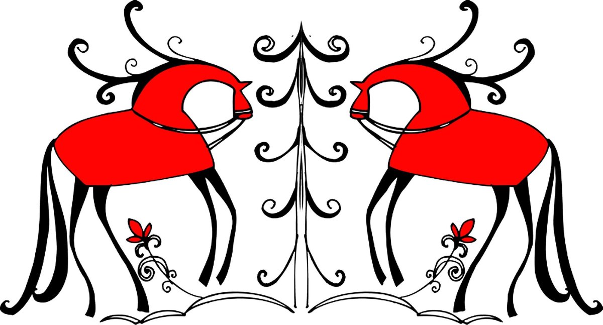 Мезенские лошадки рисунок